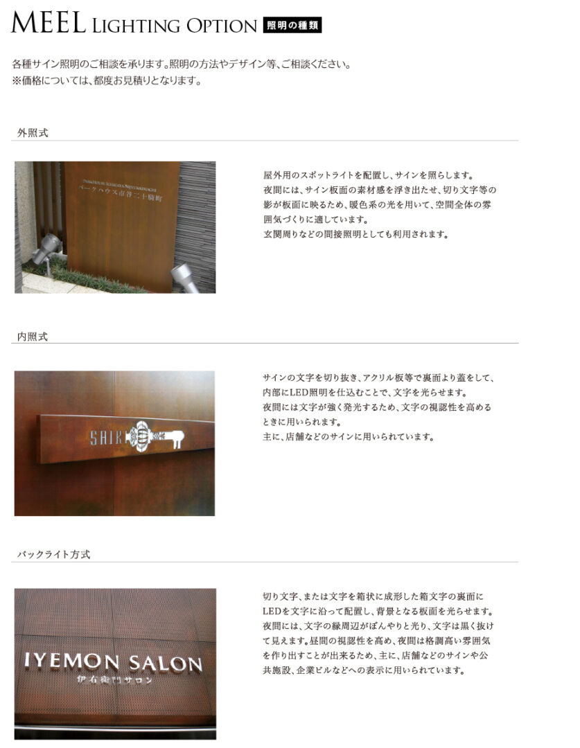 照明の種類